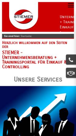 Vorschau der mobilen Webseite www.stiemer.com, Stiemer Unternehmensberatung
