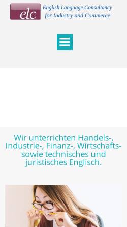 Vorschau der mobilen Webseite www.elc-business.de, English Language Consultancy for Industry and Commerce