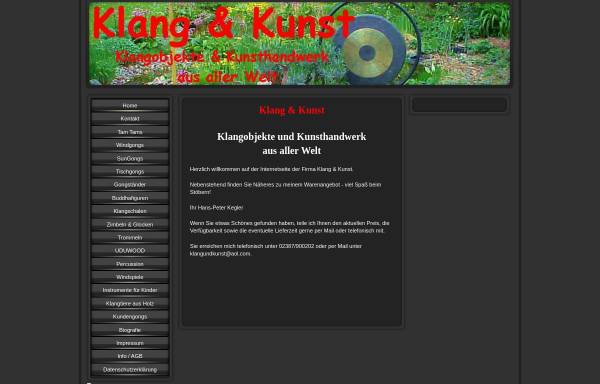 Vorschau von www.klangundkunst.de, Klang und Kunst, Inh. Hans-Peter Kegler