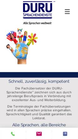 Vorschau der mobilen Webseite www.duru.de, Duru Sprachendienste, Inh. Özgür Duru