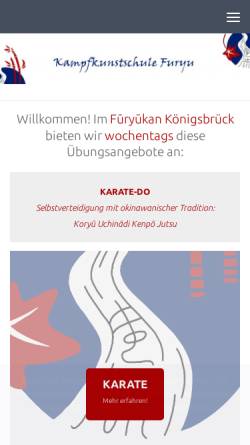 Vorschau der mobilen Webseite www.furyu.de, Kampfkunstschule FURYU