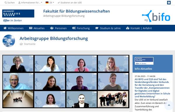 Vorschau von www.uni-due.de, Bildungsforschung und Bildungsplanung