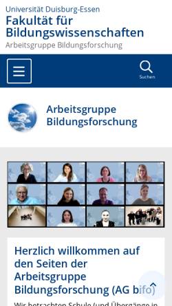 Vorschau der mobilen Webseite www.uni-due.de, Bildungsforschung und Bildungsplanung