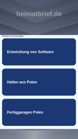 Vorschau der mobilen Webseite www.heimatbrief.de, Königsbrücker Heimatbrief