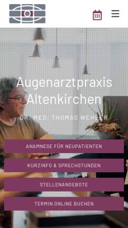 Vorschau der mobilen Webseite www.ak-augenarzt.de, Augenarztpraxis Altenkirchen