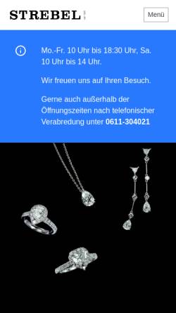 Vorschau der mobilen Webseite www.juwelier-strebel.de, Juwelier Strebel