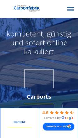 Vorschau der mobilen Webseite carportfabrik.de, Deutsche Carportfabrik GmbH & Co. KG