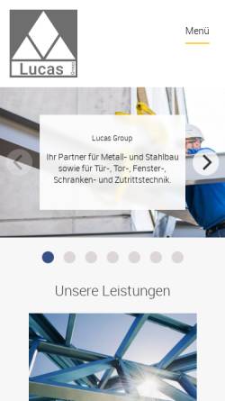 Vorschau der mobilen Webseite www.metallbaulucas.de, Bauschlosserei und Metallbau Lucas