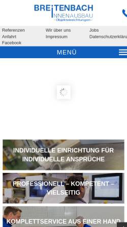 Vorschau der mobilen Webseite www.breitenbach-innenausbau.de, Breitenbach GmbH