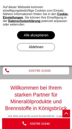 Vorschau der mobilen Webseite www.koeckritz-brennstoffe.de, Brennstoff- und Mineralölhandel Köckritz