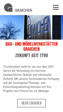 Vorschau der mobilen Webseite www.graichen-gmbh.eu, Graichen Bau- und Möbelwerkstätten GmbH