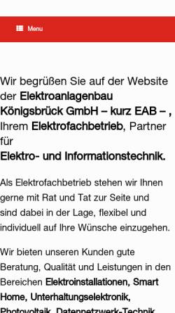 Vorschau der mobilen Webseite www.eab-koenigsbrueck.de, EAB-Königsbrück