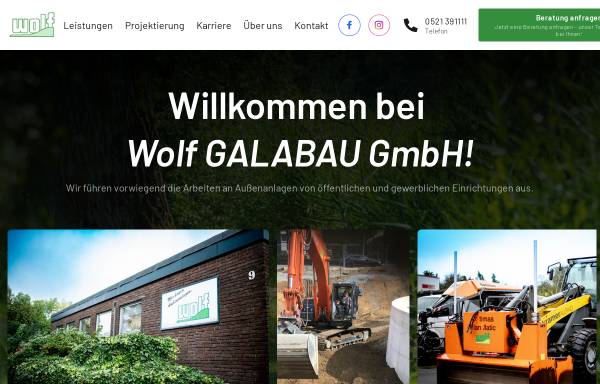 Vorschau von www.wolf-bielefeld.de, Wolf Galabau GmbH