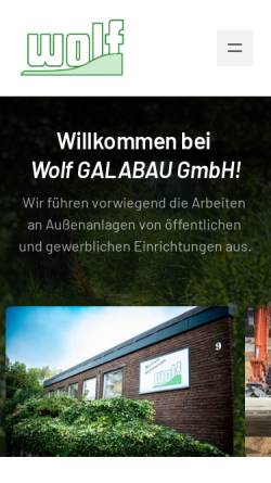 Vorschau der mobilen Webseite www.wolf-bielefeld.de, Wolf Galabau GmbH