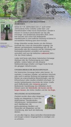 Vorschau der mobilen Webseite www.altstrassen-in-hessen.de, Altstraßen in Hessen