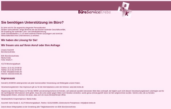 Vorschau von www.bsk-krebs.de, BSK BüroService Krebs, Inh. Marita Krebs