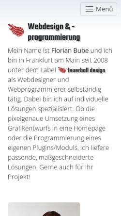 Vorschau der mobilen Webseite www.feuerball.de, Feuerball design - Florian Bube