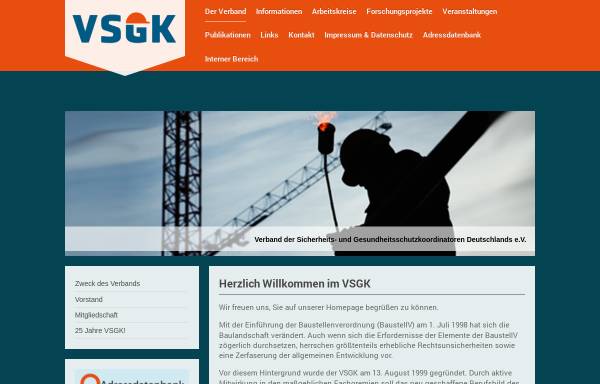 Vorschau von www.sigeko.org, Verband der Sicherheits- und Gesundheitsschutzkoordinatoren Deutschlands e.V.