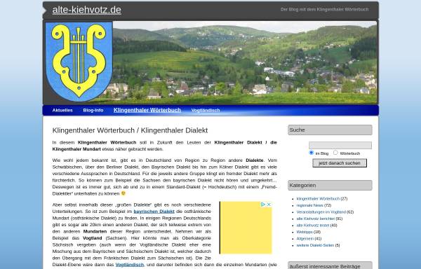 Vorschau von www.alte-kiehvotz.de, Klingenthaler Wörterbuch