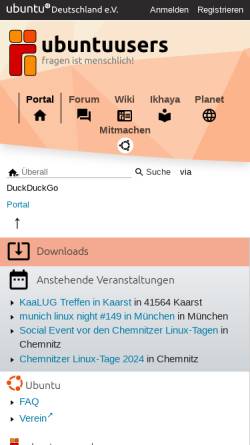Vorschau der mobilen Webseite ubuntuusers.de, UbuntuUsers.de