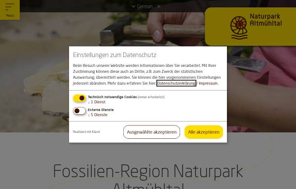 Vorschau von www.naturpark-altmuehltal.de, Fossiliensammeln