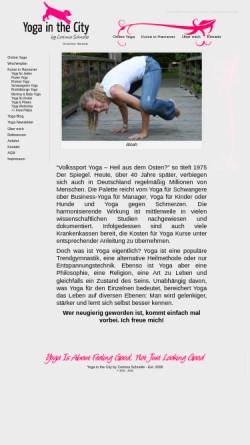 Vorschau der mobilen Webseite www.yoga-in-the-city.de, Yoga in the City, Corinna Schnelle