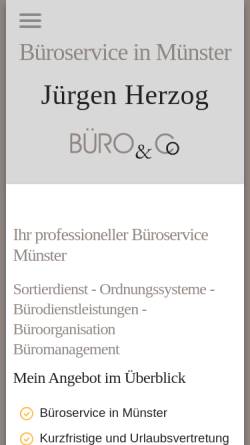 Vorschau der mobilen Webseite www.buero-und-co-muenster.de, Büro & Co, Inhaber Jürgen Herzog