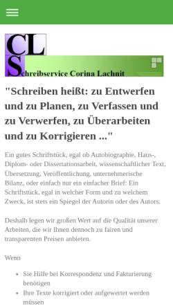 Vorschau der mobilen Webseite www.schreibservice-lachnit.de, Schreibservice Corina Lachnit