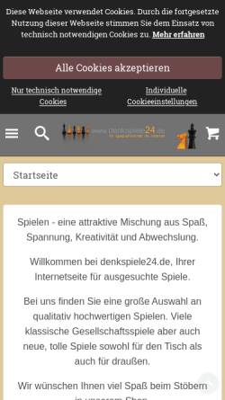 Vorschau der mobilen Webseite www.denkspiele24.de, Carl Weible GmbH & Co. KG