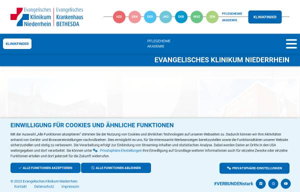 Vorschau von www.evkln.de, Evangelisches und Johanniter Klinikum Niederrhein gGmbH