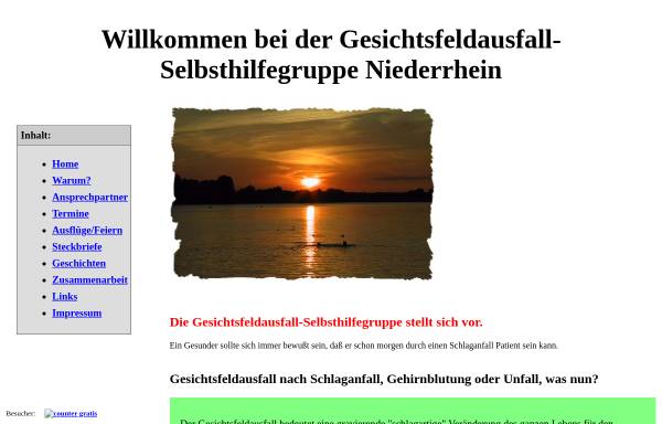 Vorschau von www.gesichtsfeldausfall-selbsthilfegruppe.de, Gesichtsfeldausfall-Selbsthilfegruppe Niederrhein