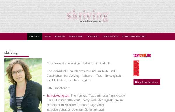 Vorschau von www.skriving.de, Skriving Maike Frie