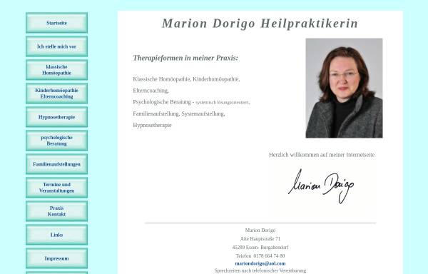 Vorschau von www.mariondorigo.de, Marion Dorigo