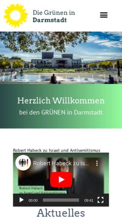 Vorschau der mobilen Webseite gruene-darmstadt.de, Die Grünen Darmstadt