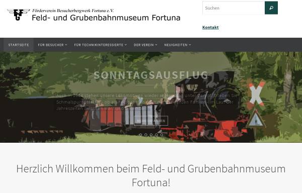 Vorschau von foerderverein-grube-fortuna.de, Feld- und Grubenbahnmuseum Fortuna (FGF)