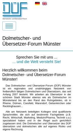Vorschau der mobilen Webseite www.duef-ms.de, Dolmetscher- und Übersetzer-Forum Münster
