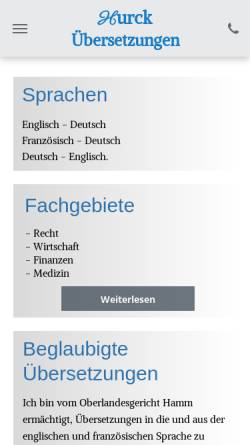 Vorschau der mobilen Webseite www.hurck.eu, Hurck Übersetzungen