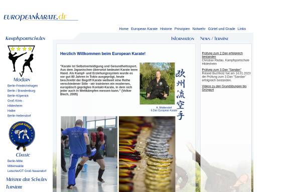 Vorschau von www.europeankarate.de, European Karate