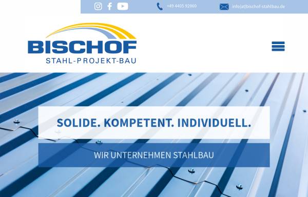 Vorschau von www.bischof-stahlbau.de, Bischof Stahl-Projekt-Bau GmbH