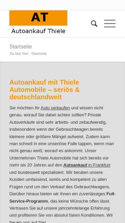Vorschau der mobilen Webseite www.autoankauf-thiele.de, Thiele Automobile