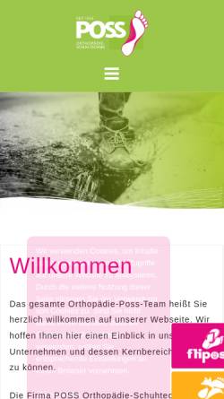 Vorschau der mobilen Webseite www.poss-trier.de, Orthopädie Schuh-Technik Posss