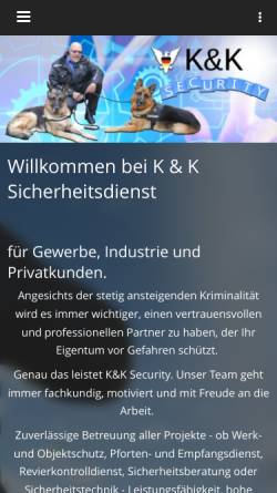 Vorschau der mobilen Webseite kuk-sicherheitsdienst.de, K und K Sicherheitsdienst GbR