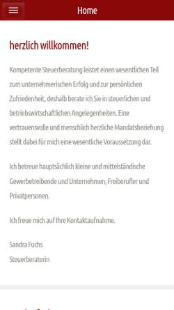 Vorschau der mobilen Webseite www.steuerberatung-fuchs.de, Steuerberaterin - Sandra Fuchs