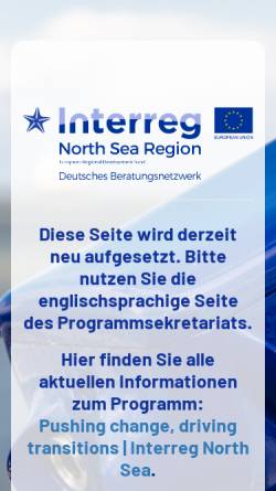Vorschau der mobilen Webseite www.interreg-nordsee.de, Interreg IV B