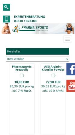 Vorschau der mobilen Webseite www.pharmasports.de, Pharma-Sports