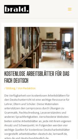 Vorschau der mobilen Webseite www.deutsch-arbeitsblaetter.de, Deutsch-Arbeitsblätter