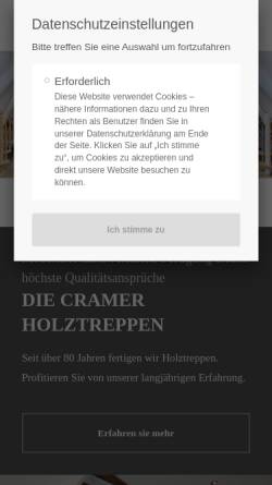 Vorschau der mobilen Webseite www.cramer-treppen.de, H. Cramer GmbH & Co. KG