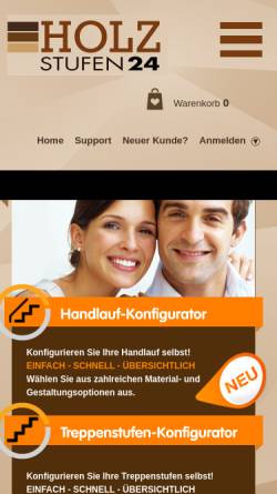 Vorschau der mobilen Webseite www.holzstufen24.de, Holzstufen24