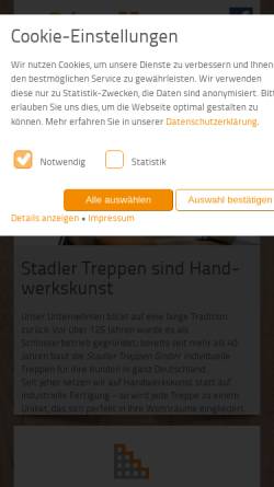 Vorschau der mobilen Webseite www.stadler.de, StadlerTreppen GmbH & Co. KG