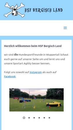 Vorschau der mobilen Webseite www.hsf-bergisch-land.de, Hunde-Sport-Freunde Bergisch-Land e.V.